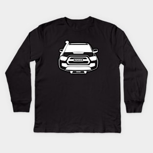 Toyota Tacoma White Outline Kids Long Sleeve T-Shirt